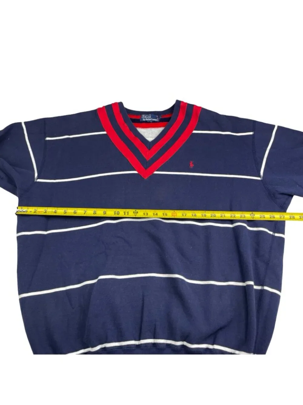 VTG RARE Polo Ralph Lauren Men’s Preppy Varsity Tennis Sweatshirt Navy/Red • XL